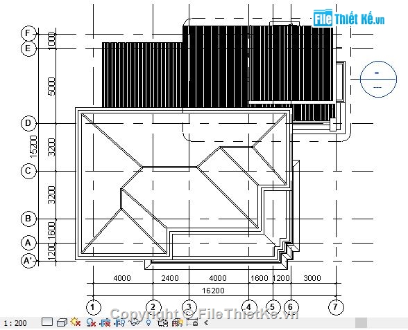 biệt thự gia đình,Revit biệt thự trệt 15.2x16.2m,phong cách cổ điển,Biệt thự nhà vườn 15.2x16.2m,nhà vườn 15.2x16.2m